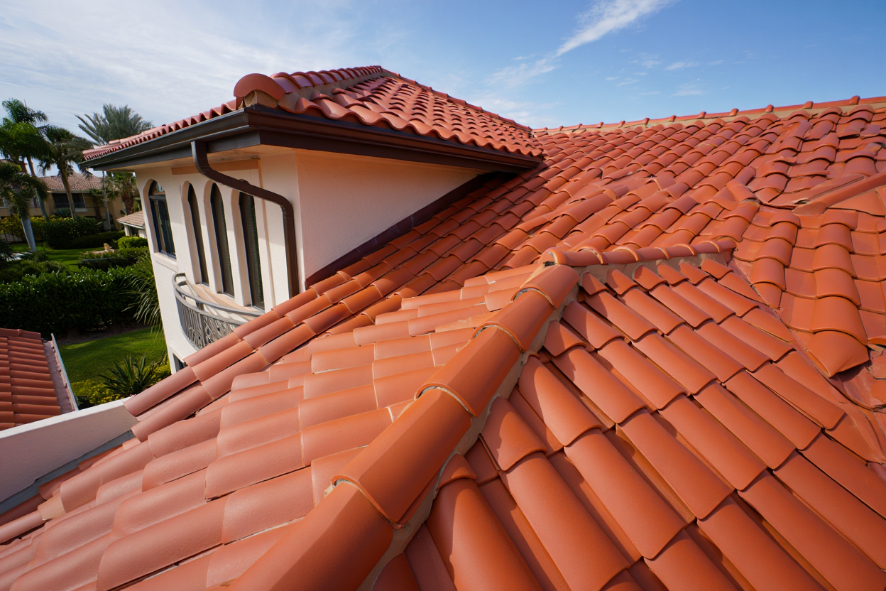 Clay tile roof